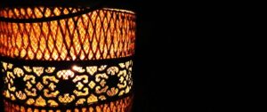 Ramadan picture of a lamp lit in darkness